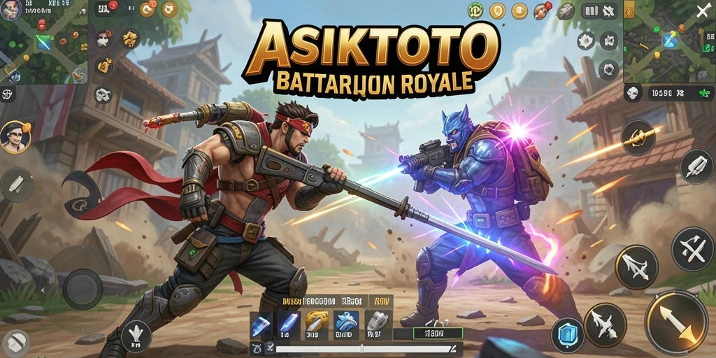 Tampilan gameplay ASIKTOTO yang penuh aksi di battlefield.