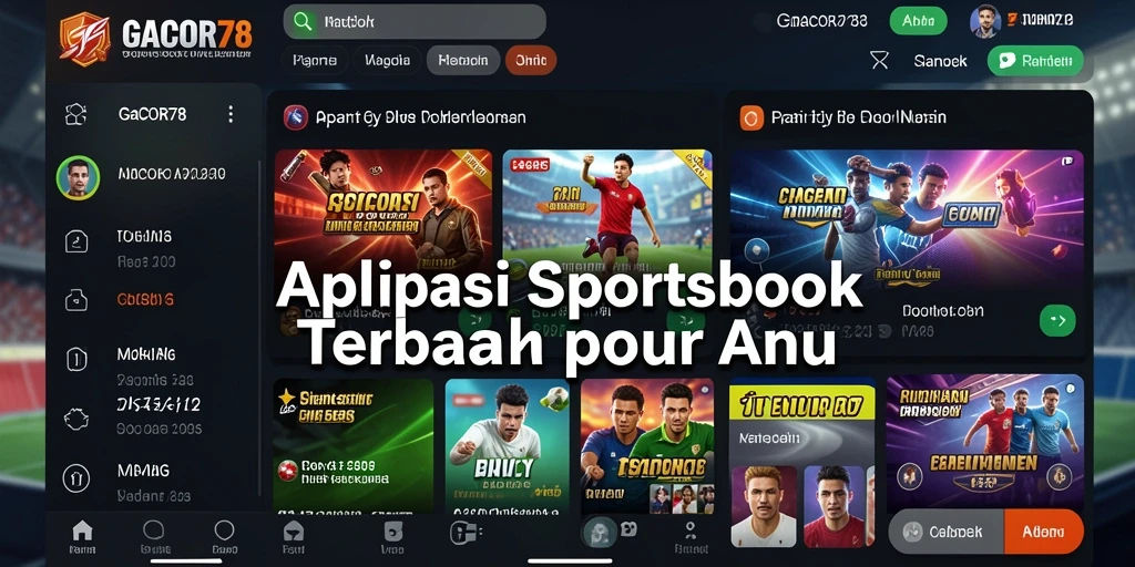 Screenshot utama GACOR78 menampilkan antarmuka pengguna yang menarik dan gameplay sportsbook.