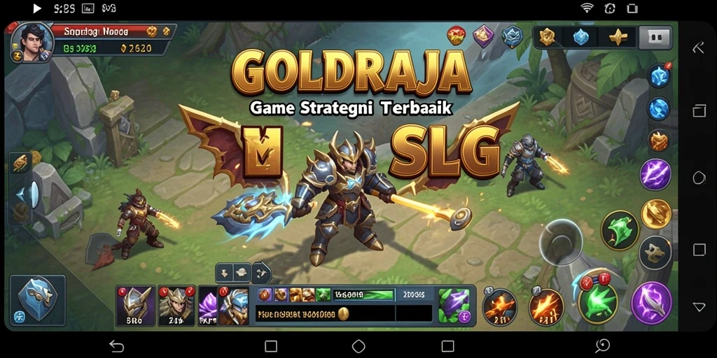 Tampilan gameplay mendebarkan dari GOLDRAJA dengan strategi SLG yang mendalam.