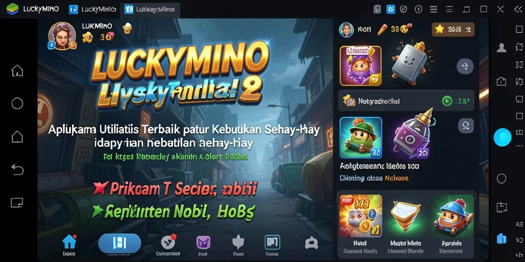 Tampilan antarmuka pengguna LUCKYMINO yang intuitif dan modern.