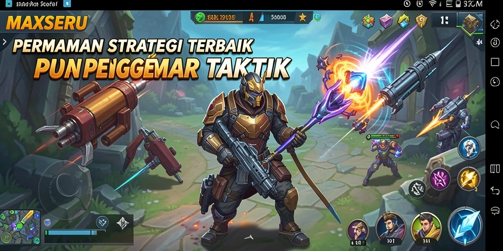 Tangkapan layar gameplay MAXSERU dengan elemen strategi yang menarik.