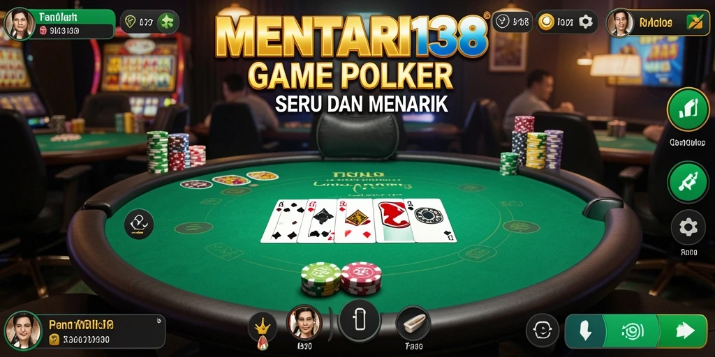 Tampilan gameplay poker yang mendebarkan di MENTARI138.