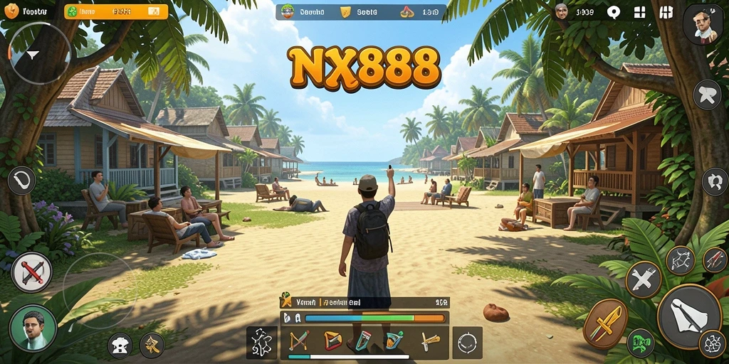 Tampilan gameplay NX888 yang menarik dan penuh warna.