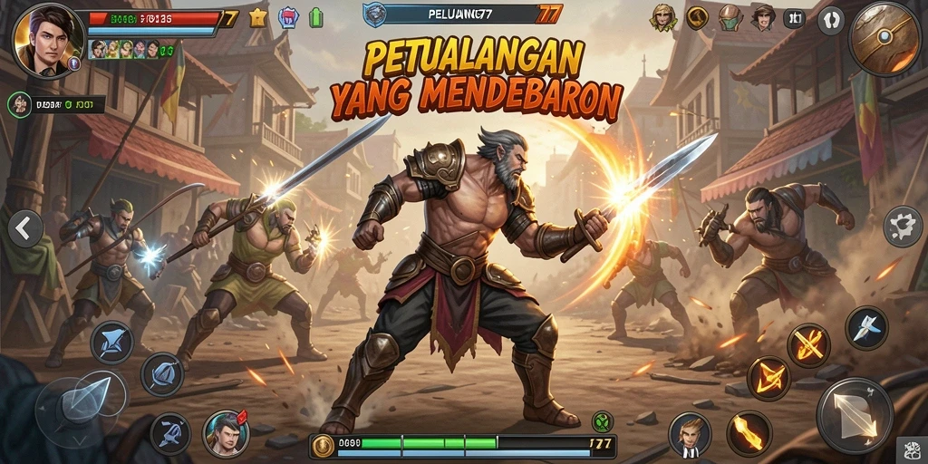 Tampilan pertarungan seru di gameplay PELUANG77.