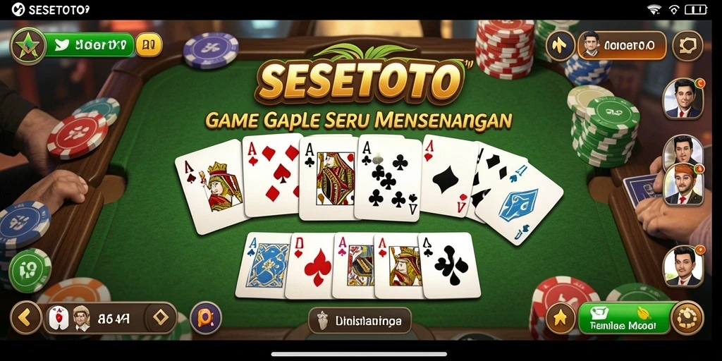 Screenshot SESETOTO menampilkan momen seru gameplay Gaple.