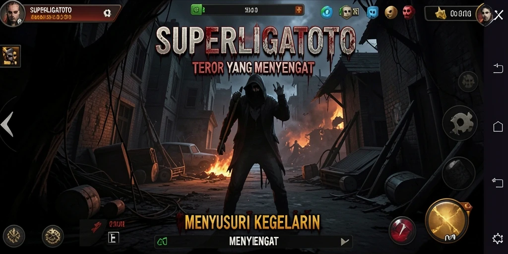 Screenshot SUPERLIGATOTO menampilkan suasana menyeramkan dan gameplay yang penuh ketegangan.